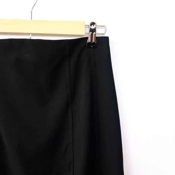 Express Black Pleated Accordion Detail Pencil Business Skirt Size 2 - Picture 2 of 8